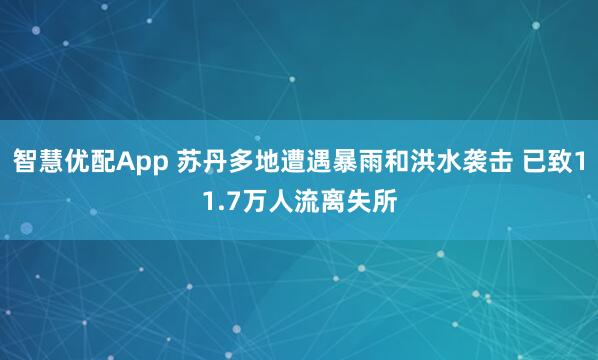 智慧优配App 苏丹多地遭遇暴雨和洪水袭击 已致11.7万人流离失所